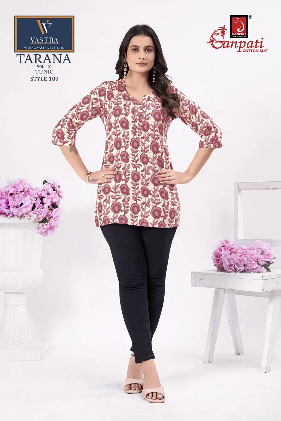 Ganpati Tarana Vol 1 Casual Wear Cotton Printed Short Tops Collection